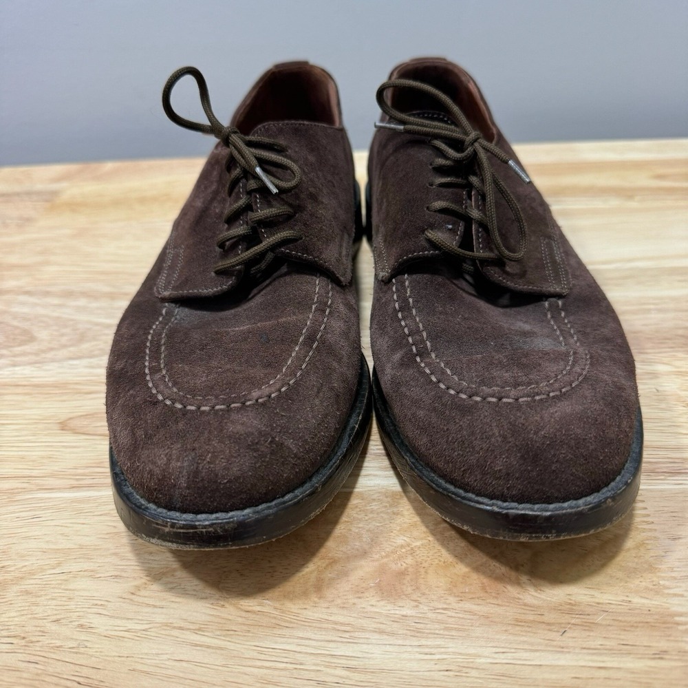 David & Joan Mens 8.5 Brogue Suede Brown Tie Dress Shoes - Picture 10 of 11